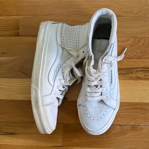 Vans white leather high-tops